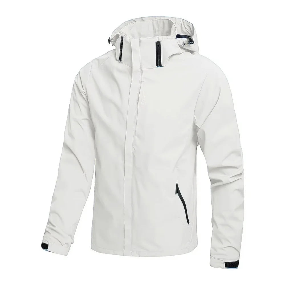 Men’s Hooded Rain Jacket with Detachable Hood