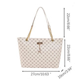 Women's Geometric PU Leather Tote Bag – Large Capacity Shoulder Bag