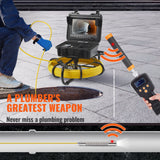 SucceBuy Sewer Camera with 512Hz Locator IP68 9" Pipeline Inspection Camera w/DVR Function w/12 Adjustable LED and 16 GB SD Card