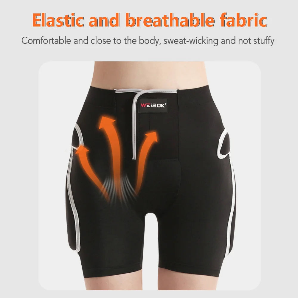 Adults Tailbone Hip Butt Pad 3D Hip Protector Padded Shorts for Ski Snowboarding