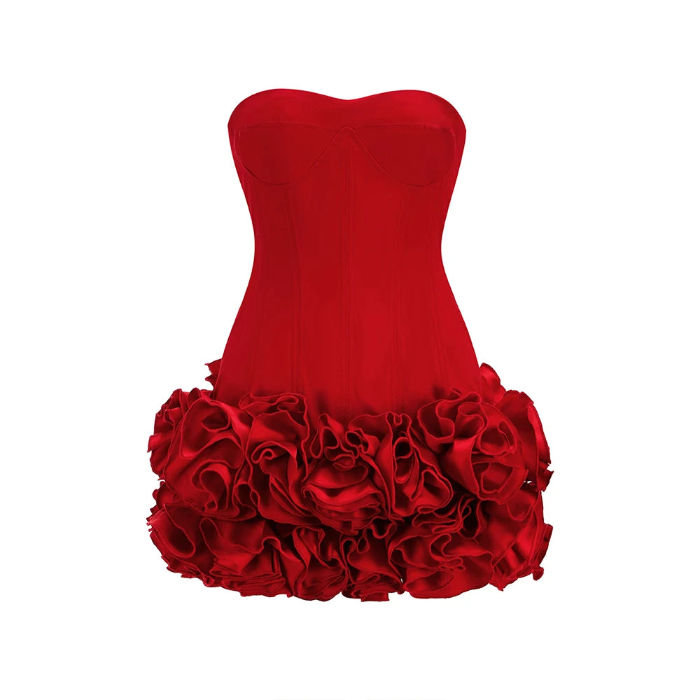 Structured Floral Mini Party Dress