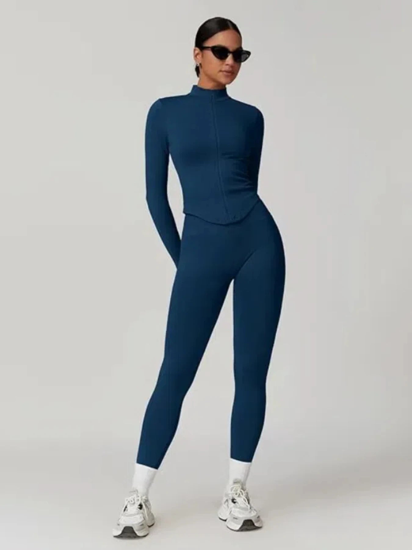 Performance Quarter-Zip Crop Top