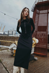 Ribbed Cardigan & Maxi Dress Set