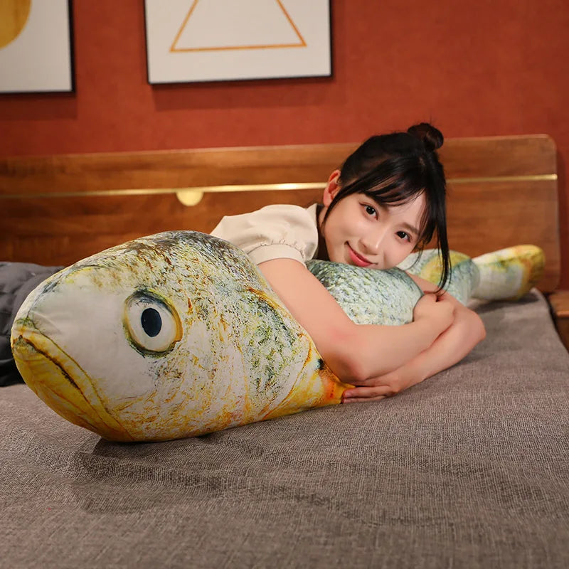 New Simulation Large Yellow Croaker Plush Toys Lifelike Fish Dolls Stuffed Soft Throw Pillow Sleeping Cushion Decor Gift