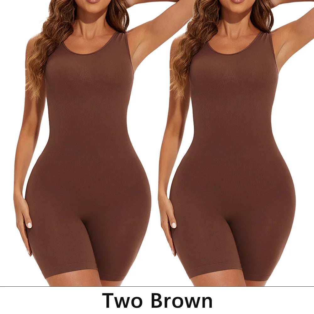 USA-Made Seamless Full Coverage Body Shaper – Firm Control Thigh Slimming Bodysuit
