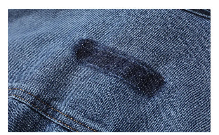 Mens High Quality Custom Weave Slub Deconstructed Patchwork Denim Shirt Trendy Distressed Wash Streetwear Casual Long Sleeve