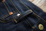 SAUCE ZHAN Mens Jeans Rainbow Sanforized Selvedge Denim Jeans Man Python Skin Labels Regular Fit 14 Oz