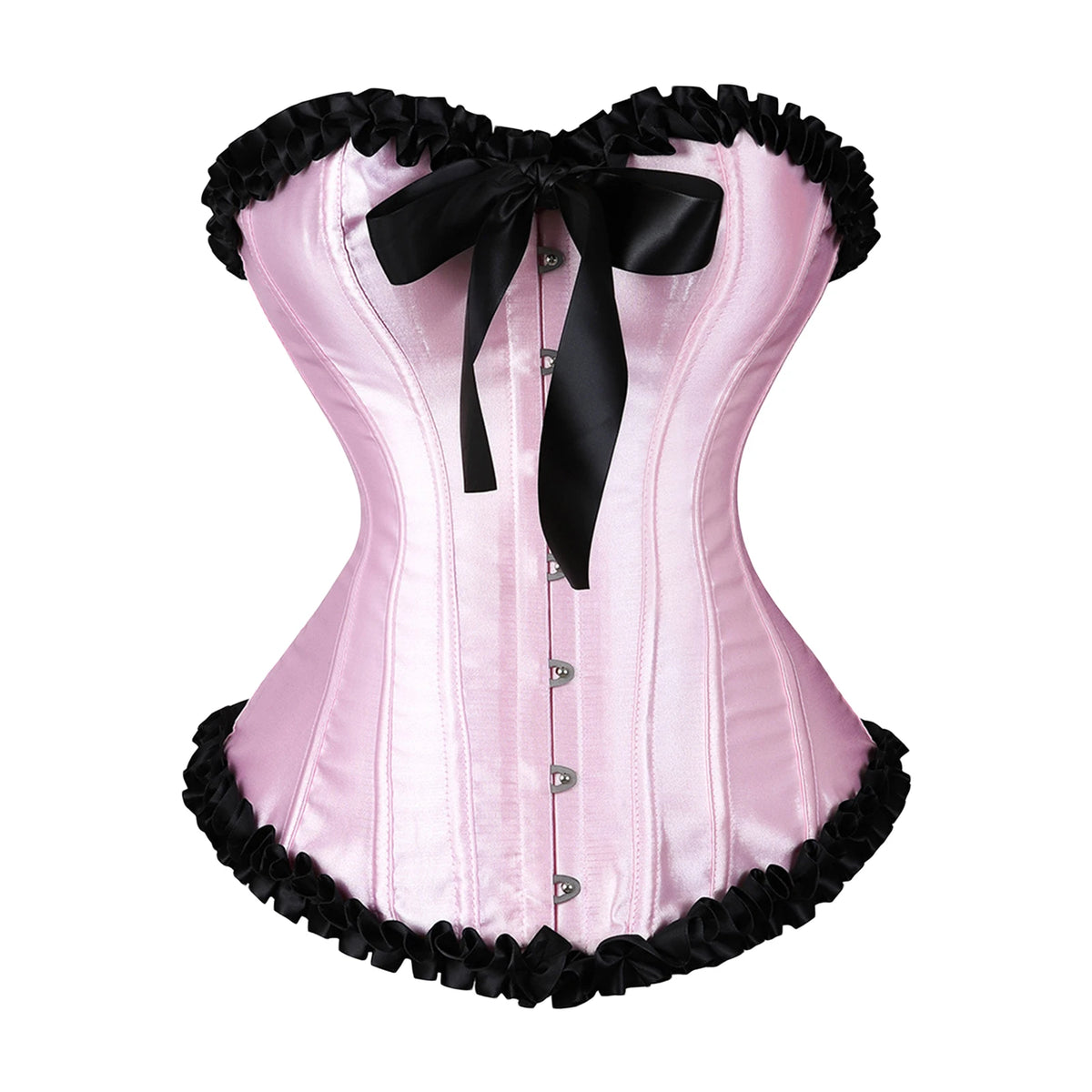 Contrast Ruffled Corset Tube Top