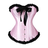 Contrast Ruffled Corset Tube Top