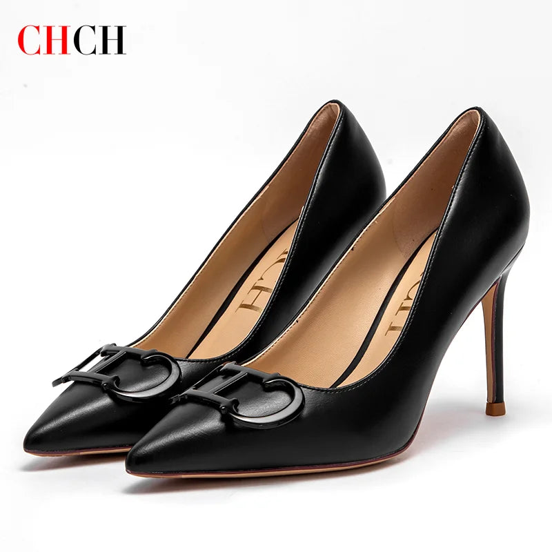 CHCH Women's Pointed Toe Ankle Strap Platform Heels