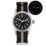 Militado ML05 38mm Vintage Watch VH31 Quartz Movement Field Watches Domed Sapphire Crystal With High Clear AR Coating Wristwatch