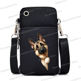 New Mobile Phone Bag Funny Anime Dog Print Shoulder Messenger Bag Women Men Coin Purse Handbag Animal Lover Small Crossbody Bag