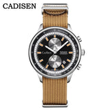 CADISEN New Mens Watches Luxury Quartz Watch For Man Chronograph Japan MIYOTA 0S11 Men Gift Luminous Waterproof Canvas Wristwatc