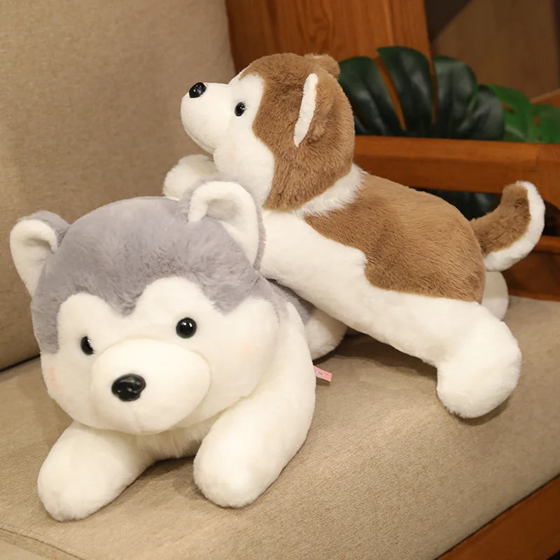 Cute Lying Husky Plush Pillow