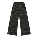 Retro Washed Wide-Leg Denim Trousers