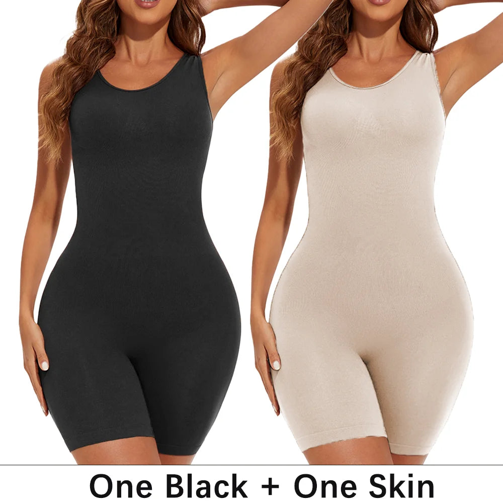 USA-Made Seamless Full Coverage Body Shaper – Firm Control Thigh Slimming Bodysuit