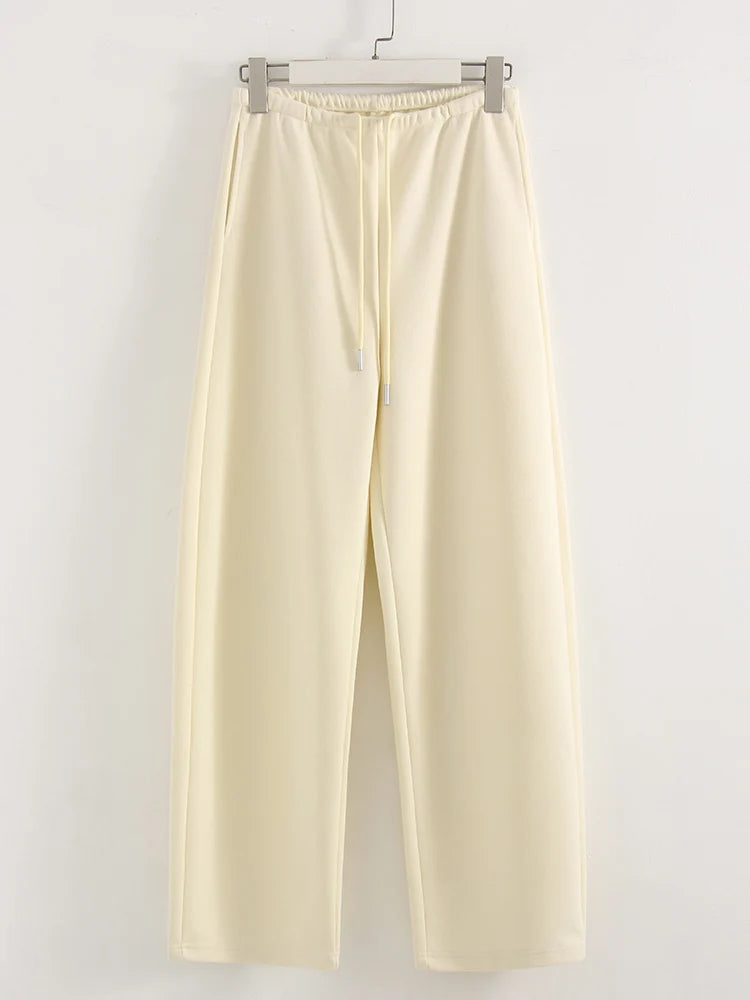 Autumn Burgundy Sweatpants Women Straight Leg Sport Pants Cotton Ladies Coffee Basic Joggers Wide Leg Women's Pants And Trousers