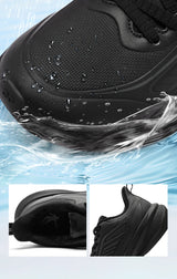 QIAODAN YUYI 4 Winter Running Shoes Men's Sports Shoes Waterproof Absorbing Lightweight Black Fleece Sneakers QXB023244007B
