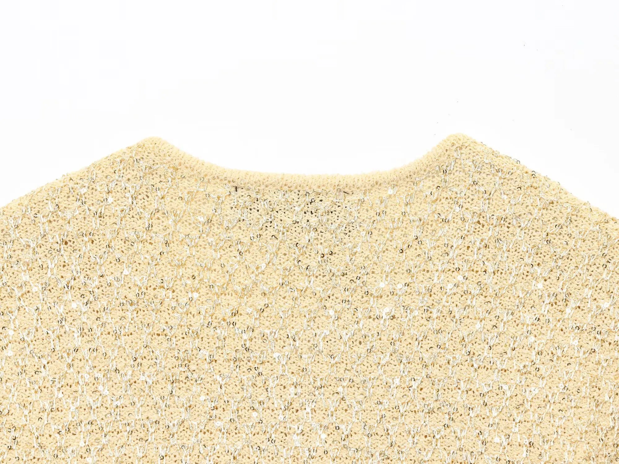 Sequin Knitted Jacket & Camisole Set - Summer Office Wear