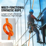 SucceBuy 120ft Dual-Weave Polyester Cord 3/8 1/2in 48-Strand Multi-Use Rope for Arborist Activities Outdoor Adventures Versatile