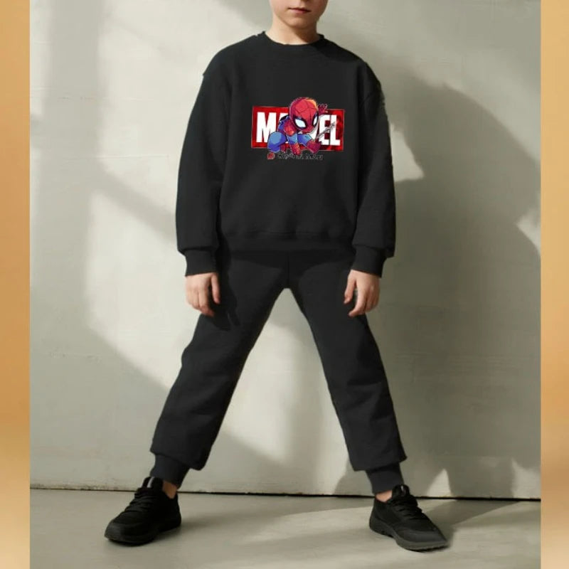 Anime Spiderman Printed Boys Sweatshirt Sets Spring/autumn Kids O Neck Hoodies Pants Two Piece Child Long Sleeve Clothes Set New