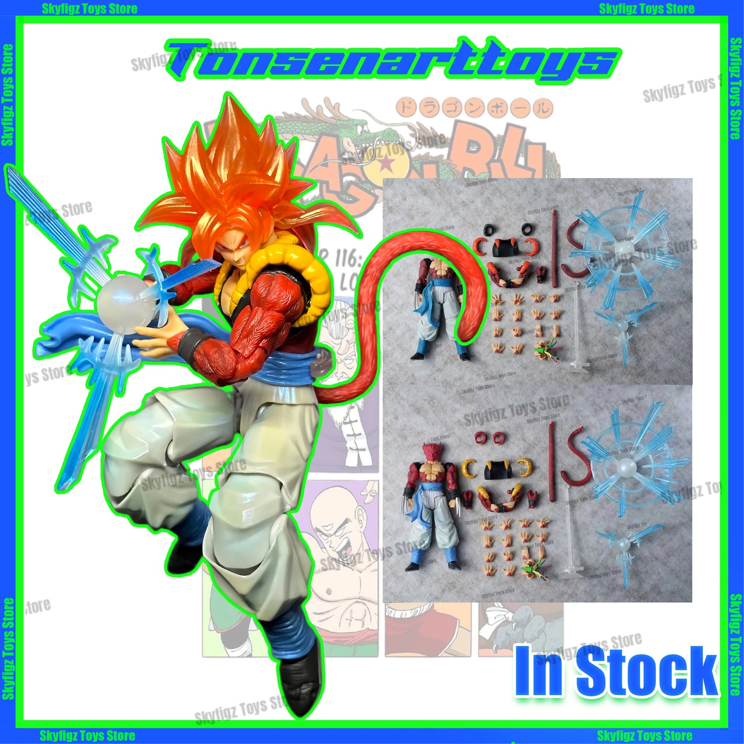 In Stock KAMIONE Tonsenarttoys Dragon Ball Gogeta Figure GT Super Saiyan 4 SSJ4 Gogeta Anime Action Figures Toys Gifts