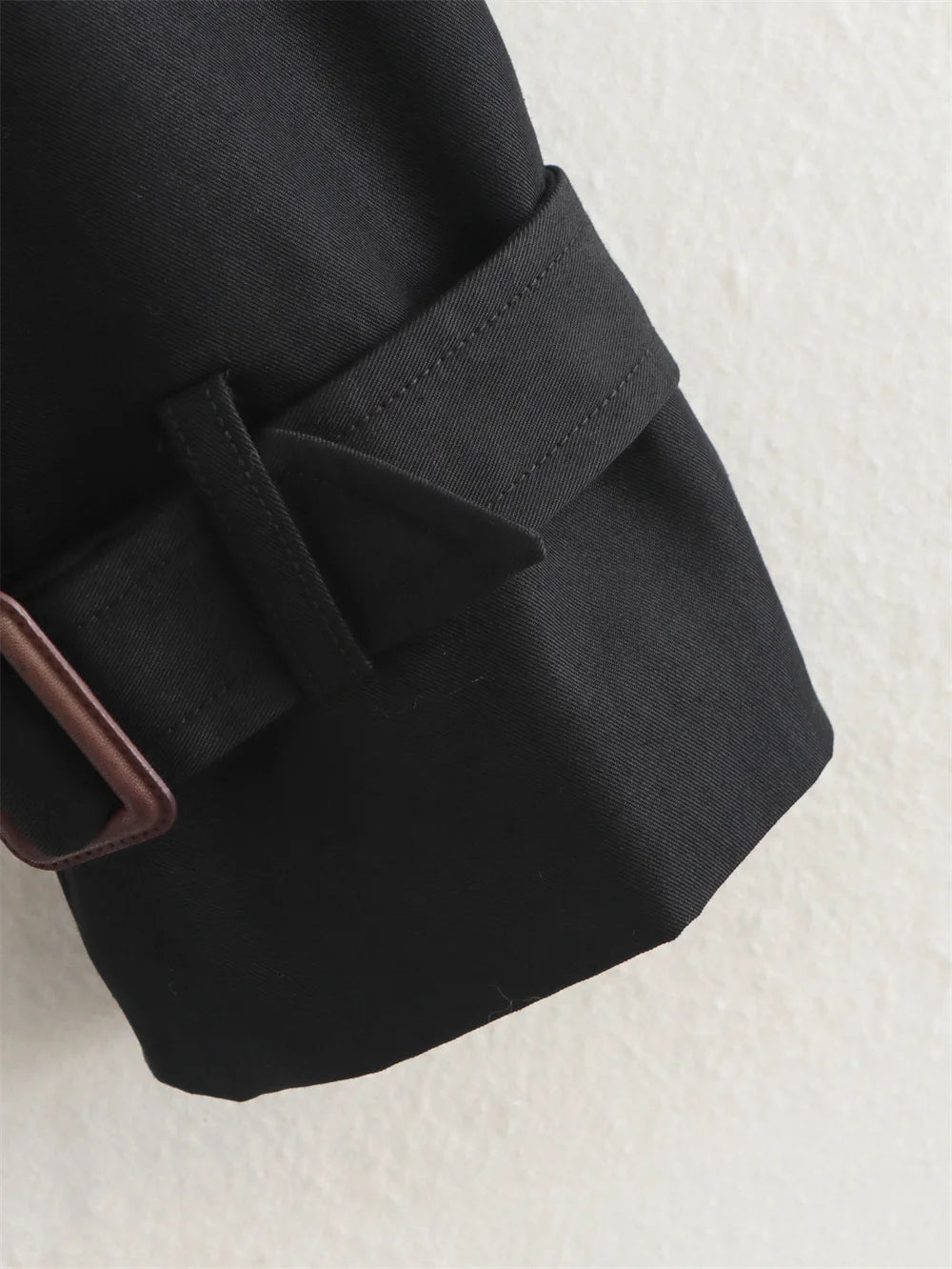 Vintage Cropped Double-Breasted Trench