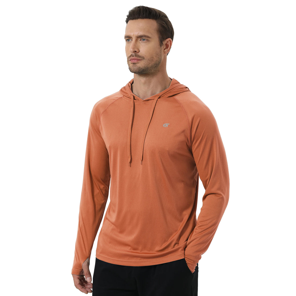 Summer Men's Long Sleeve UPF 50+ Hoodie T-Shirts, Rash Guard Quick Dry T-shirt Outdoor Sport Running Pullover