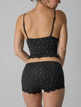 Europe American Simple Pink Light Thin Lace Strap Tank Top Flat Corner Lace Underwear for Women Comfortable Stretchy Short Sets
