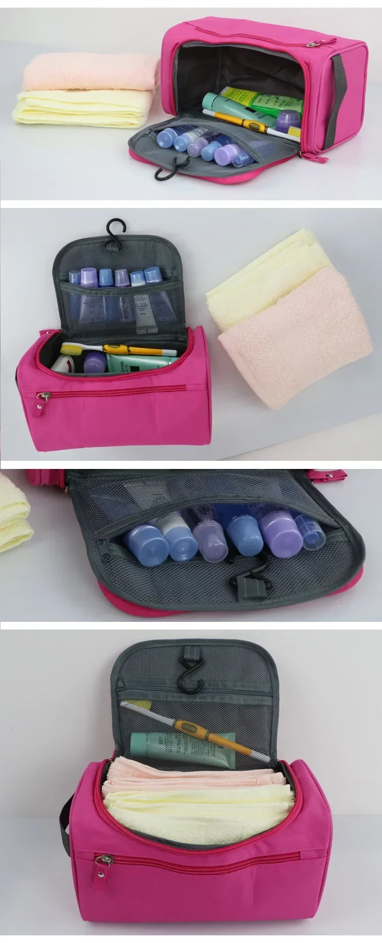 Portable Makeup Bag Unisex Capacity Waterproof Cosmetic Organizer Toiletry Hanging Case Pouch for Women Men Wash Shaving Make Up