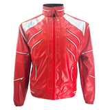 Red Zipper PU Leather Jacket | Rock & Roll Statement Piece