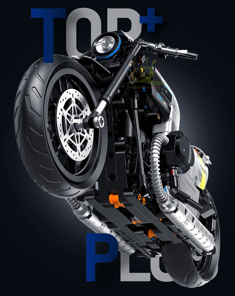 HUIQIBAO 1:8 Classic Motorbike Building Blocks High-tech Model Moto City Racer Bricks Toy for Kid Boy Children Adult MOC Car Set