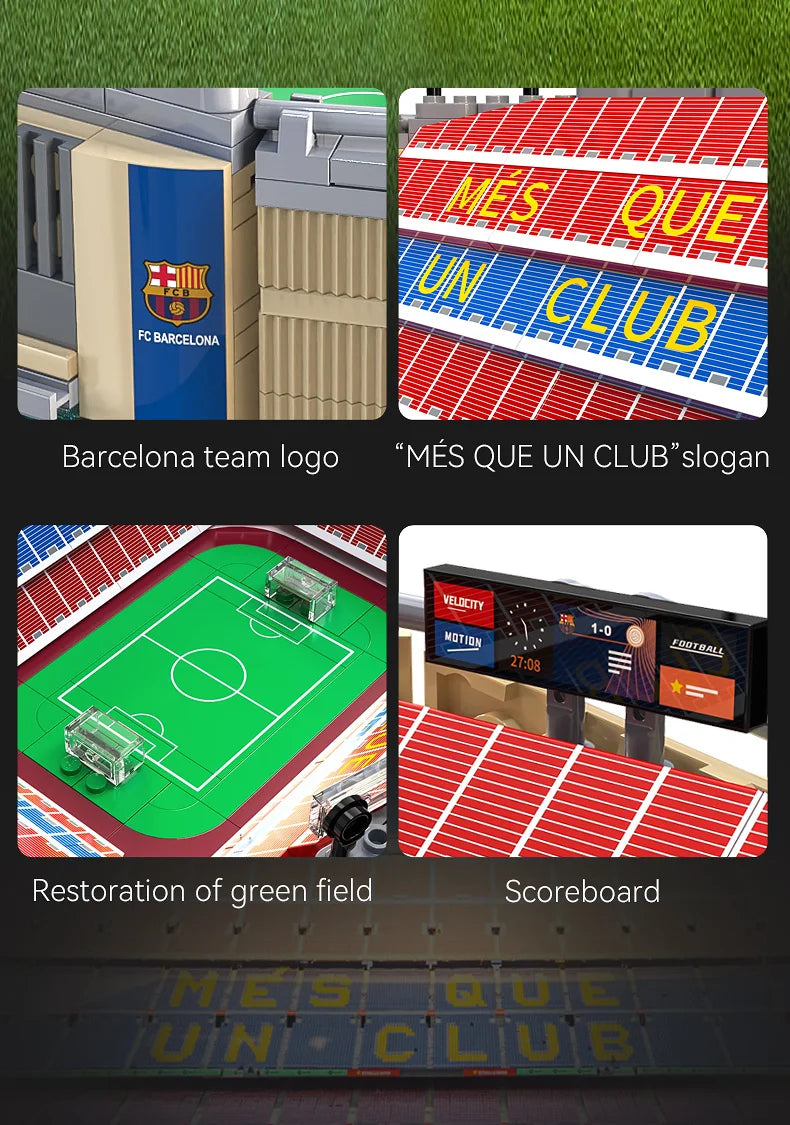 CaDA Camp Nou (Barcelona FC) Stadium Building Block Set / 728 Pieces / Collector's Item for Football Fans & Block Enthusiasts