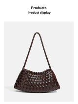 High End Fashion Handbag Messenger Bag with Large Inner Pocket, Popular Pure Hand Woven Bag for Women Tote Shoulder Underarm Bag