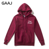 Top Quality Custom Cotton Zipper Hoodie Print Photo Text Brand Logo Men Womens Thick Fleece Autumn Winter Warm Sweatshirt 350gsm