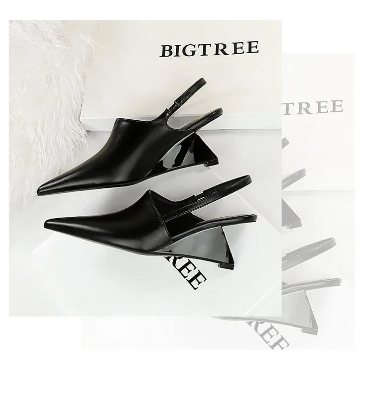 Designer Wedge Heel Sandals – Pointed Toe Women's Pumps