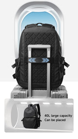 Septwolves Black Large Lapacity 16 Inch Laptop Backpack Man Women Leisure Business Waterproof PVC Leather School Bag Rucksack