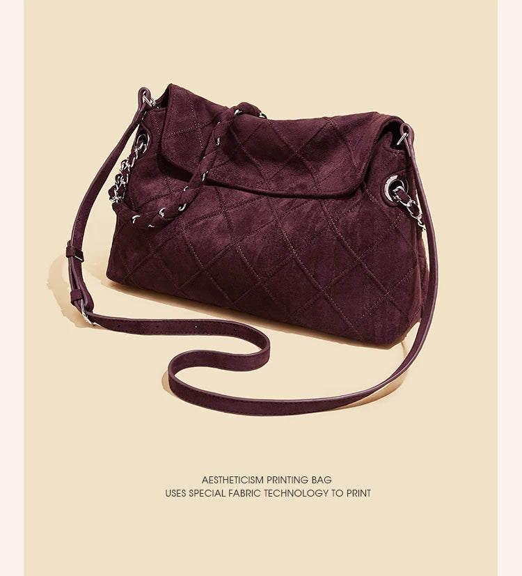 LAORENTOU Fabric Women's Strap Shoulder Bag Advanced Retro Underarm Large Capacity Fashion Quilted Handbag for Women Cossbody
