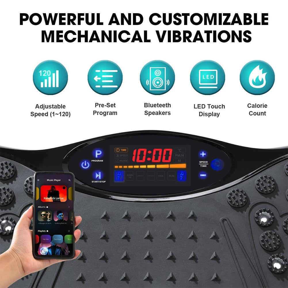 Vibration Plate Exercise Machine with Bluetooth & Full Body Shaker