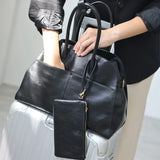 Women's Vegetable-Tanned Cowhide Leather Tote Bag