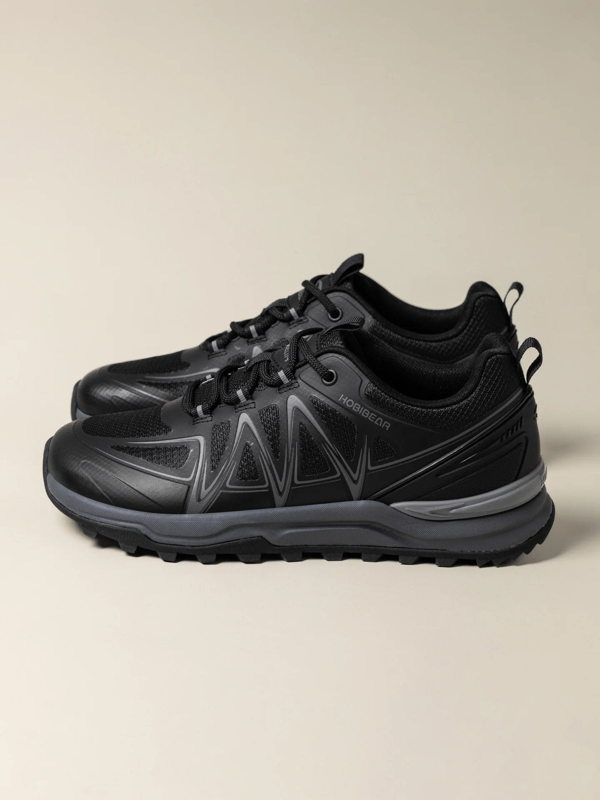 HOBIBEAR Unisex Wide Width Hiking Sneakers Outdoor Trail Running Shoes Artificial Leather Non Slip Lace-Up Walking Sneaker