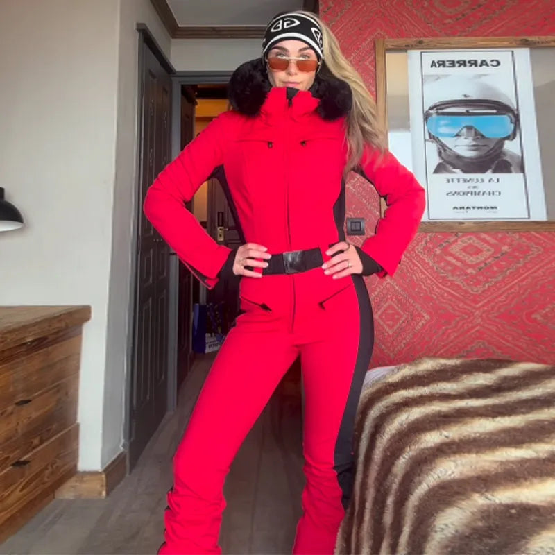All-Weather Waterproof Hooded Ski Jumpsuit