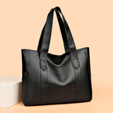 Vintage Vegan Leather Large Capacity Tote