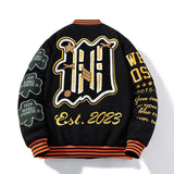 Retro Embroidery Varsity Jacket