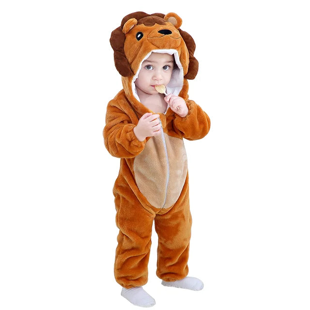 Plush Hooded Baby Winter Romper