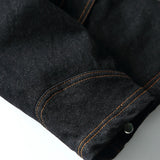 American Vintage Denim Jacket Men Stand Collar Cotton Spring Metal Button Splicing Regular Fit Streetwear Trendy Casual Outwear