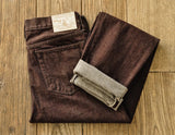 SauceZhan Brown Selvedge Denim Tapered Jeans – 13.8 oz