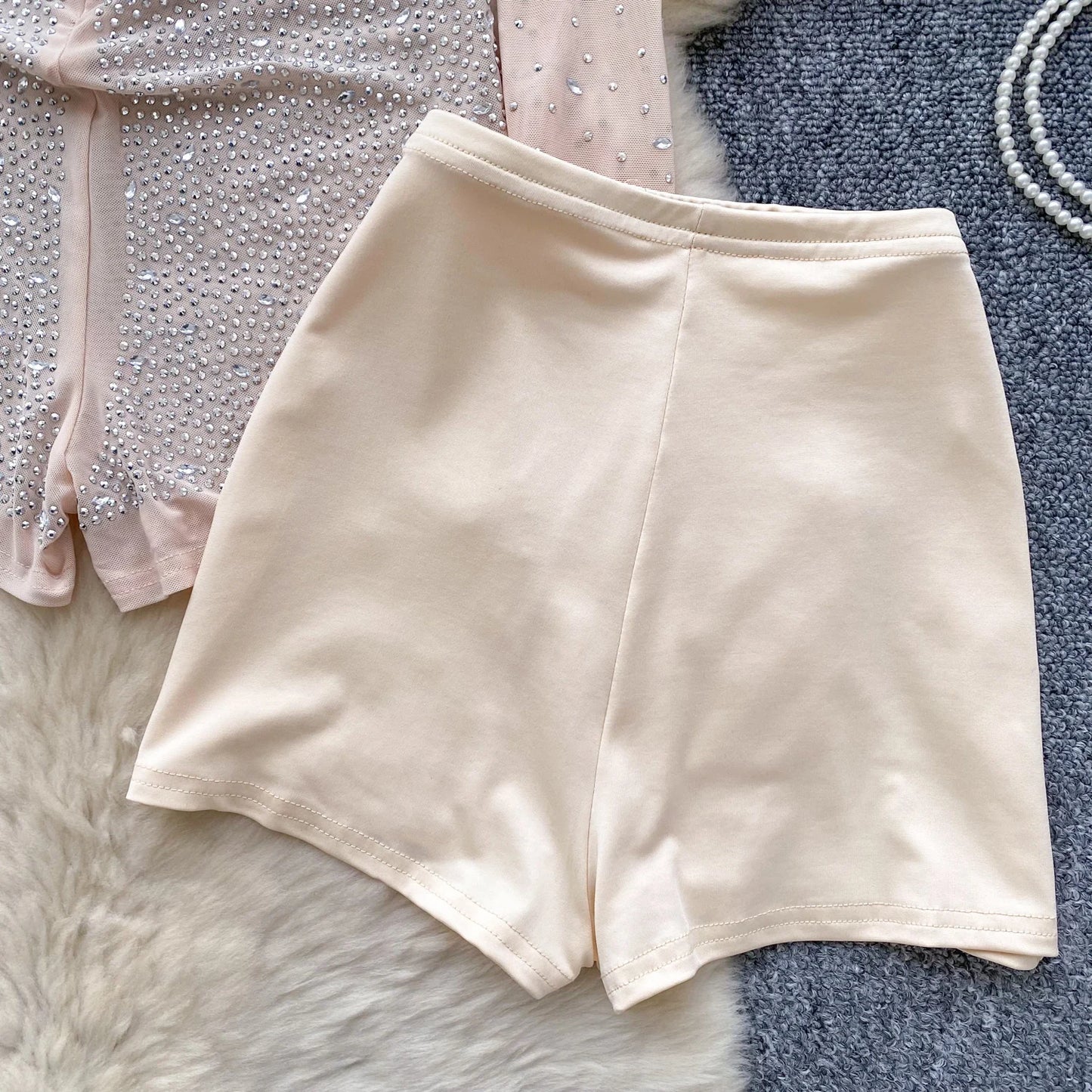 Sparkle & Shine: Women's Rhinestone Mesh Romper