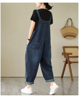 Vintage Patchwork Denim Cargo Overalls