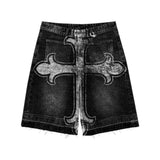 90s Vintage Flower Denim Shorts